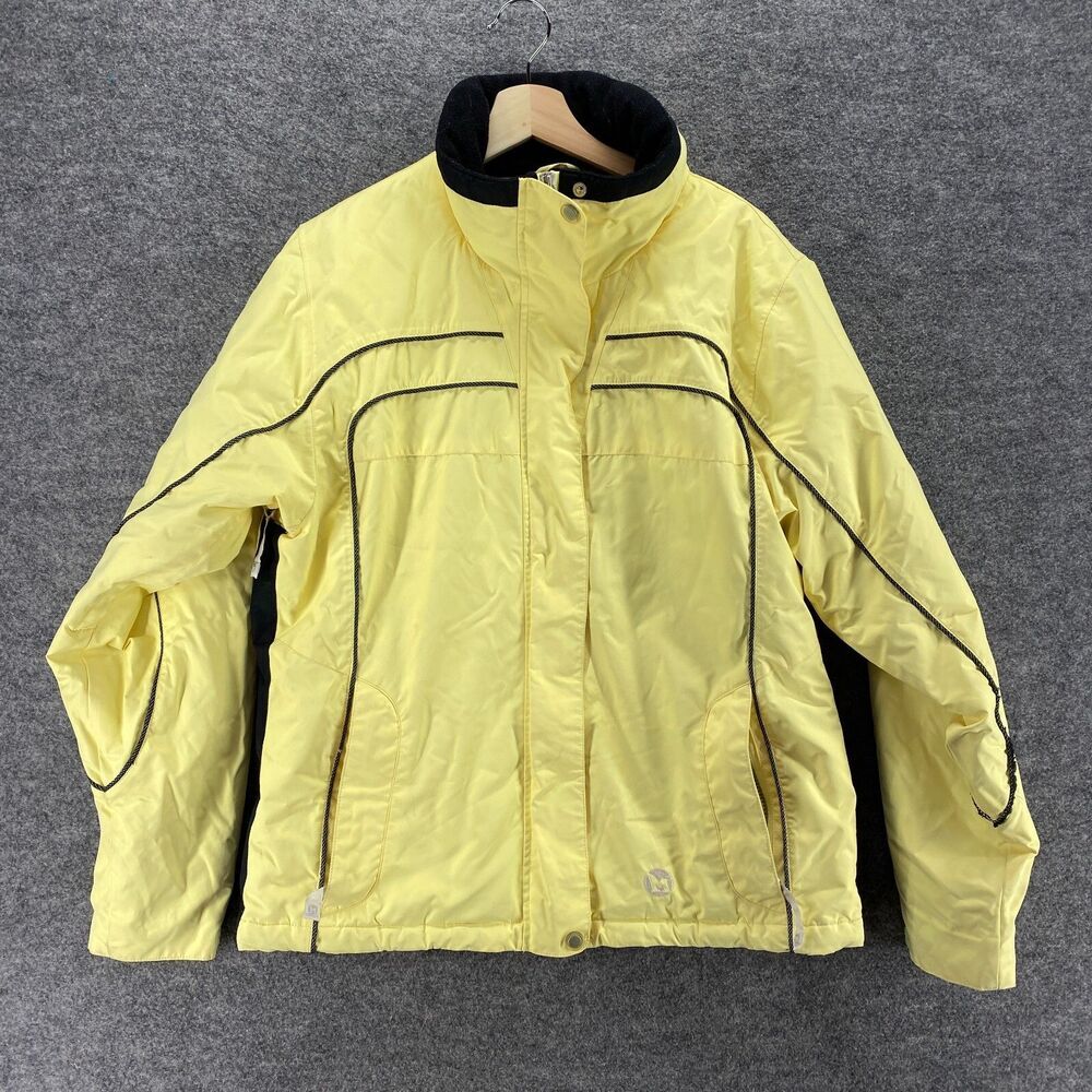 Marker Thinsulate Jacket Women 10 Yellow Full Zip Long Sleeve Lined Pockets